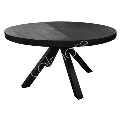 Dining table round black herringbone mango IR 140x140x76