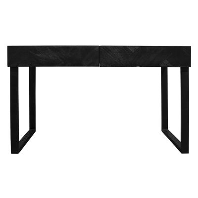 Desk matt black herringbone mango wood IR 120x50x76