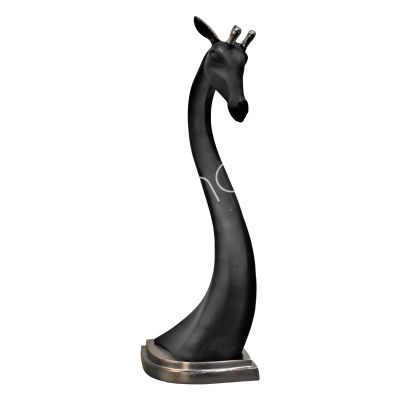 Sculpture giraffes ALU/BLACK ant.nickle base 43x28x98