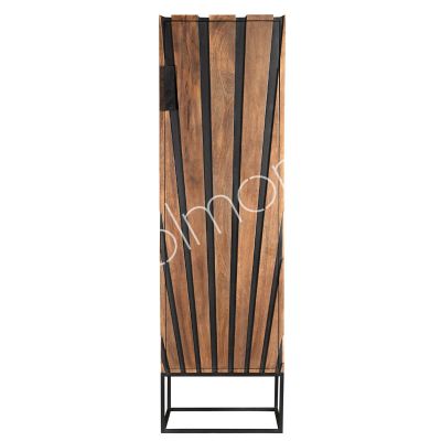 Wardrobe sun shelf and rod light teak & black wood 60x50x200