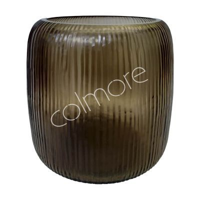 Vase w/cutting glass smoke 33x33x31