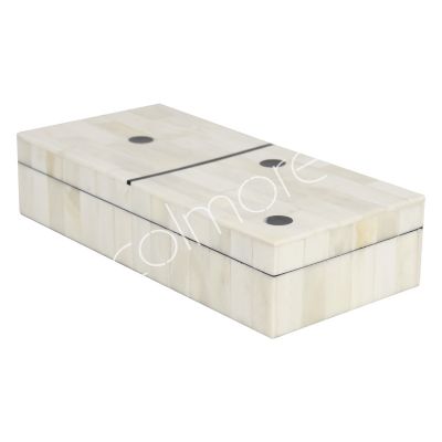 Box domino white RESIN/BONE 24x11x5.5