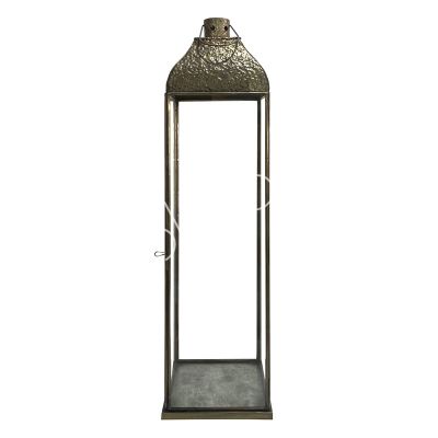 Lantern hammered IR antique w/clear glass 21x21x77