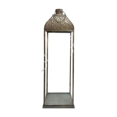 Lantern hammered IR antique w/clear glass 21x21x66