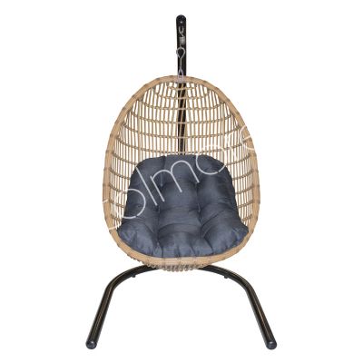 Outdoor hanging chair w/cushion ALU/PE WICKER 105x115x183