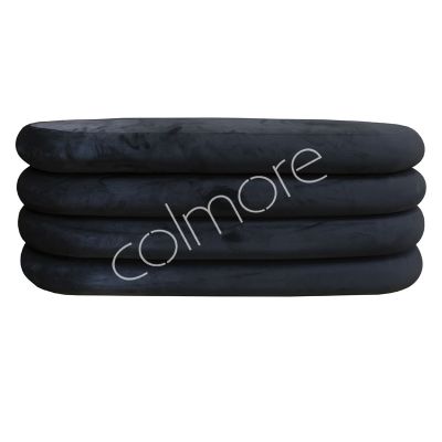 Stool w/storage black velvet 114x45x44
