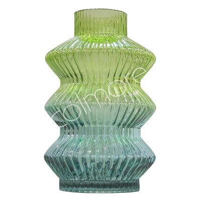 Vase green blue glass 17x17x27