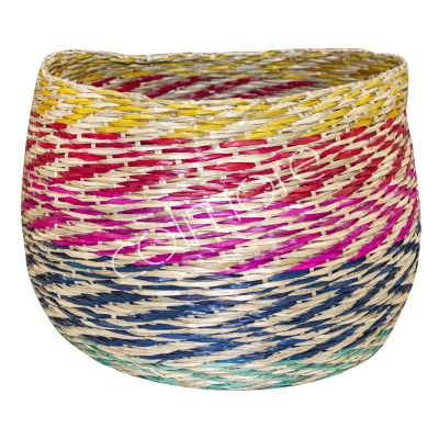 Basket multi color seagrass 38x38x26