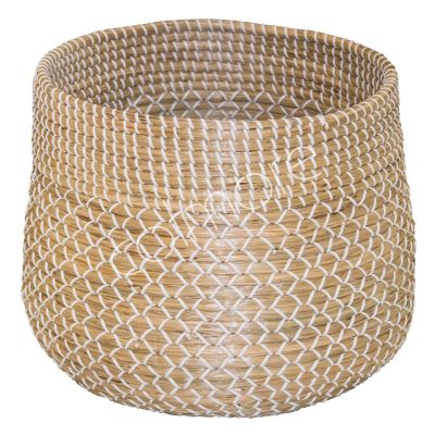 Basket white seagrass 43x43x34