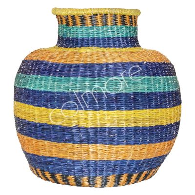Decorative vase multi color seagrass 45x45x44