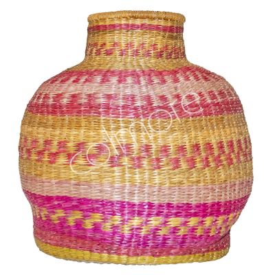 Decorative vase multi color seagrass 52x52x48