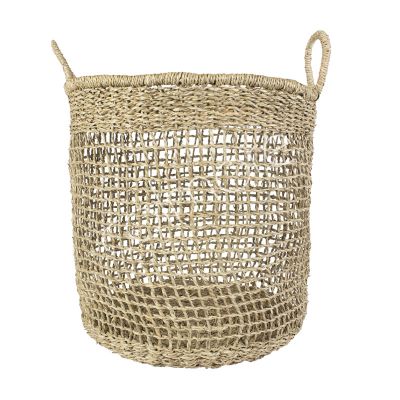 Basket natural seagrass 35x35x43