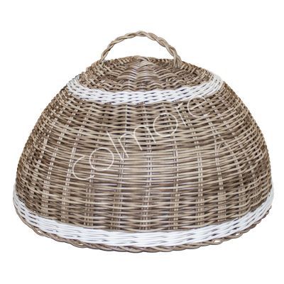 Food cover brown white poly rattan 40x40x20
