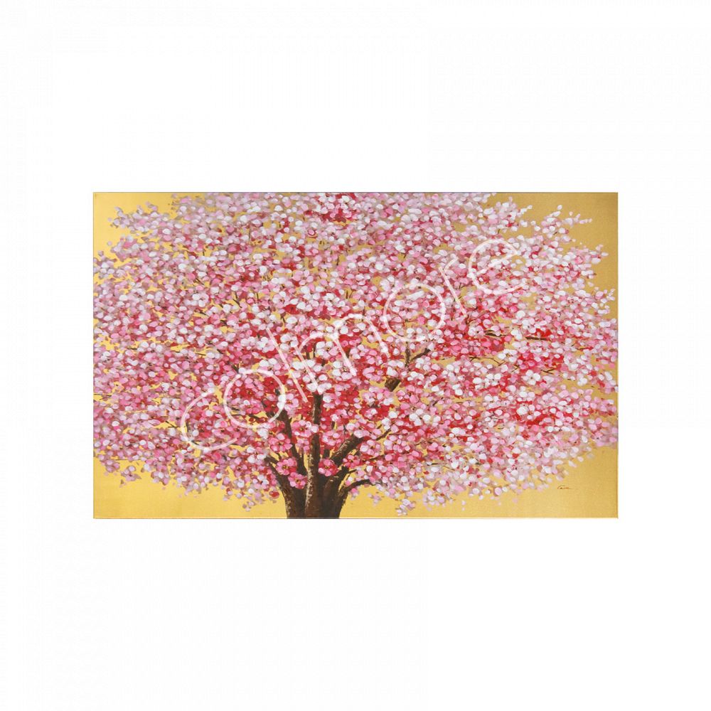 Handpainting cherry blossom on gold canvas 120x160