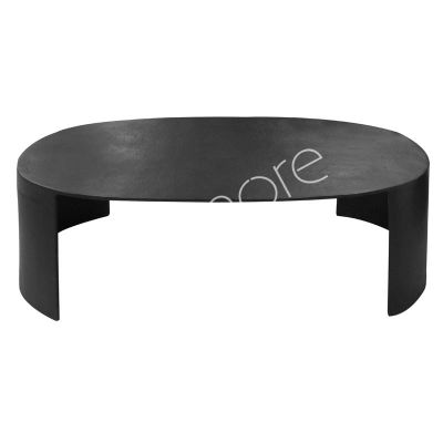Coffee table oval ALU RAW/BLACK 100x51x30