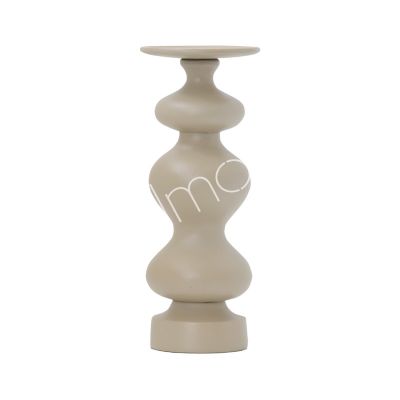 Candle holder ALU RAW/TAUPE 8x8x20