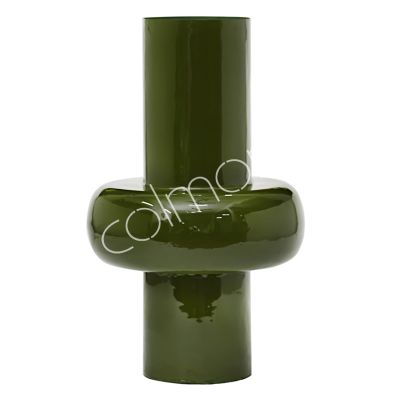 Vase moss green enamel IR 28x28x43