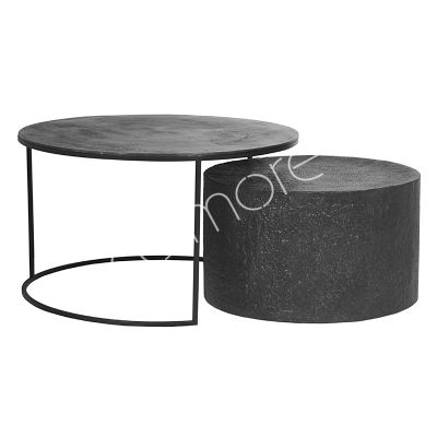Coffee table SET/2 ANT.COPPER IR/BLACK 80x80x46