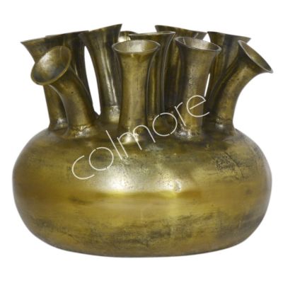 Vase 12/mouth ALU RAW/ANT.GOLD 49x49x43