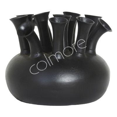 Vase 12/mouth ALU RAW/MATTBLACK 49x49x43