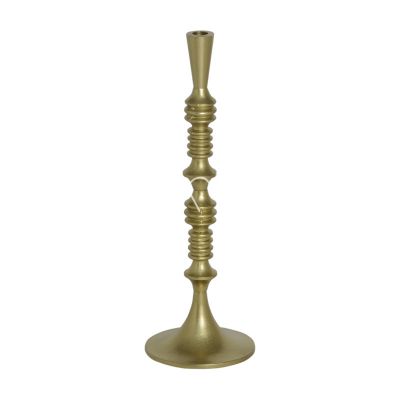 Candle holder ALU RAW/GOLD 16x16x47