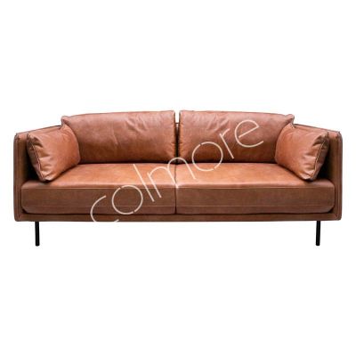 Sofa Kaya 2 seat brown leather 213x90x72
