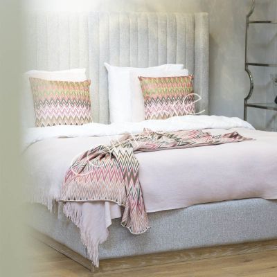 Bed Grace linen look grey 193x218x152