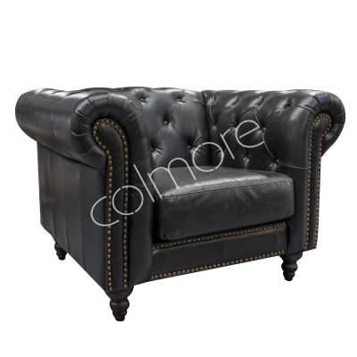 Armchair Chester 1 seat black pu 108x85x77