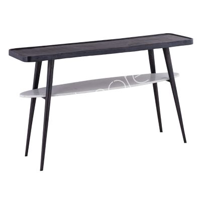 Console table w/marble ALU/ANT.BLACK 135x35x81