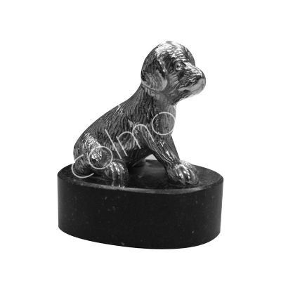 Deco dog w/marble base 6.5x4x6