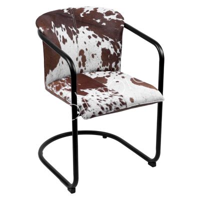 Dining chair leather hairon brown 53x61x80