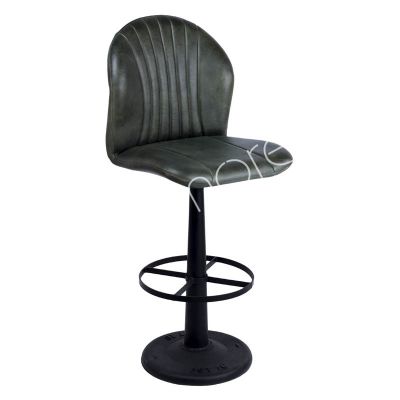 3+1 Bar chair leather green 48x52x113