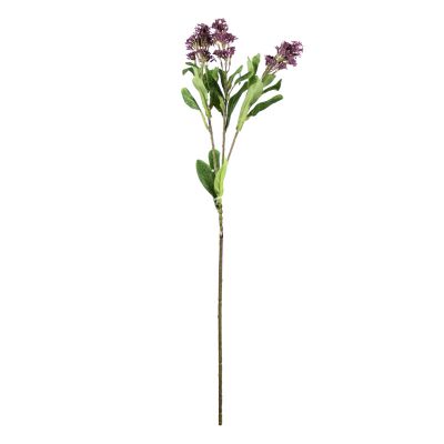 Flower leaves branch purple 65cm