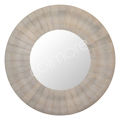 Mirror round whitewash mango wood 104x104