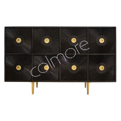 Sideboard black mango wood 131x40x82