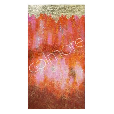 Handpainting abstract red on canvas 70x140