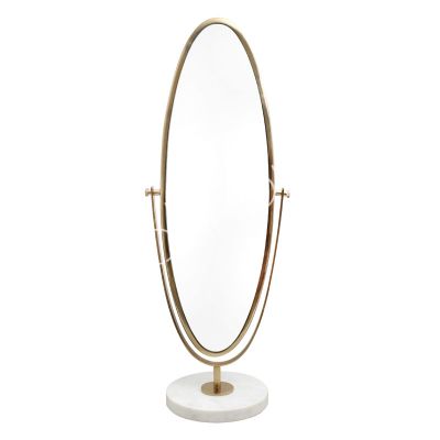 Mirror on white marble stand ANT.BRAss 31x23x87