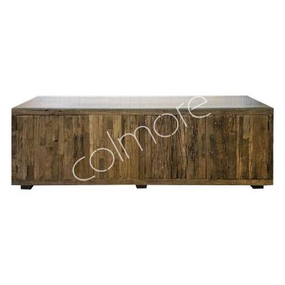 Sideboard reclaimed wood w/glass 250x50x75