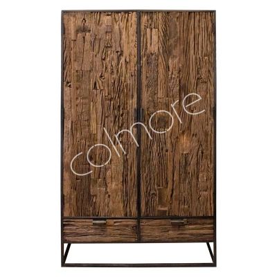 Cabinet iron stand reclaimed wood 120x45x210