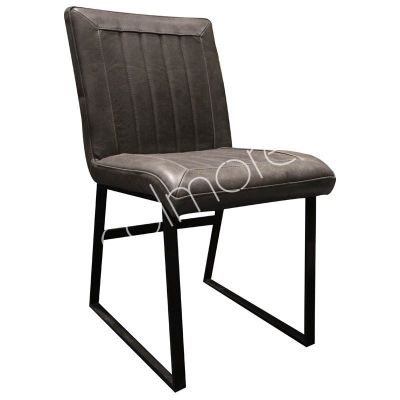 3+1 Dining chair Lamego grey leather 64x48x85