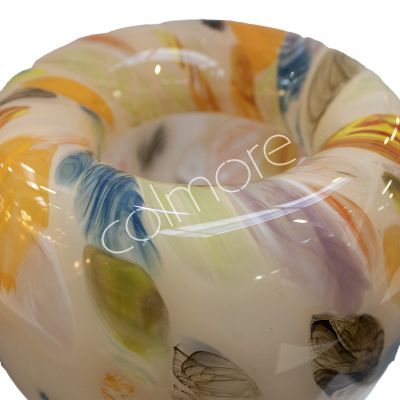 Vase handblown spotted sand/multicolor glass 18x18x18