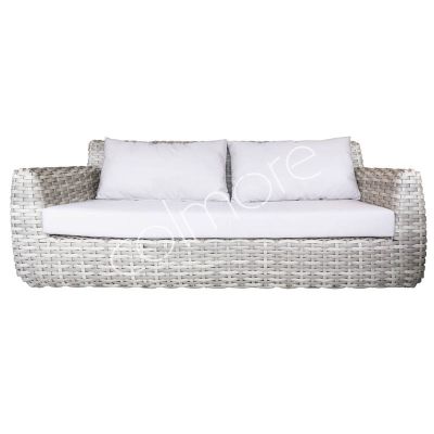 Outdoor sofa w/cushions cream ALU/PE/RATTAN 225x86x79