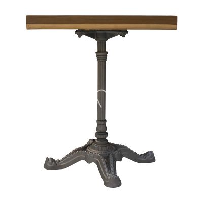 Bistro table marble top w/teak wood IR/BLACK 70x70x76