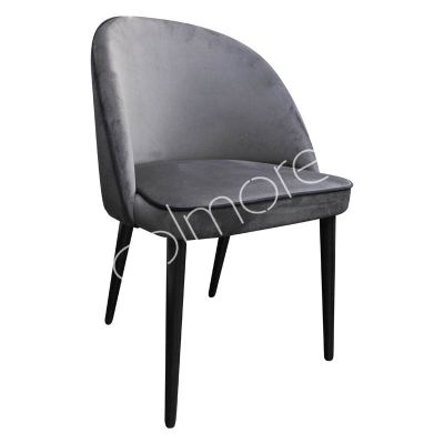 Dining chair Berry grey w/black piping 57x50x85