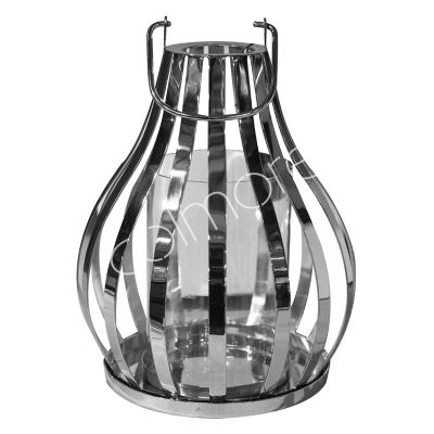 Lantern silver w/glass ss/NI plated 25x25x26