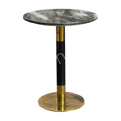 Bistro table marble look black/white/pink ss/GO 60x60x76