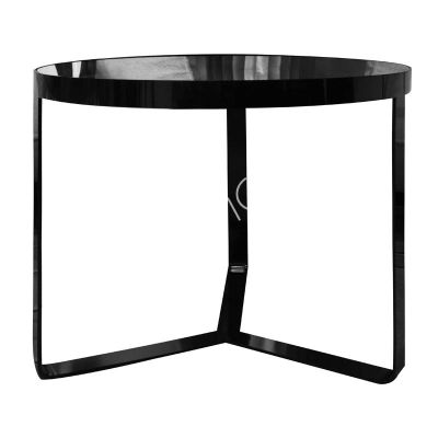 Side table w/smoked glass ss/BLACK 60x60x50