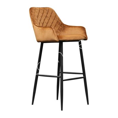Bar chair Evelyn bronze velvet IR black legs 56x50x105