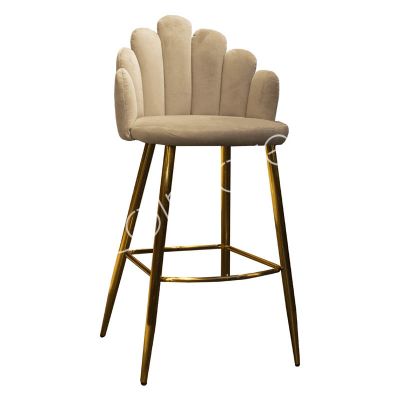 2x Bar chair Belle natural velvet IR golden legs 56x56x106
