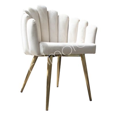 Dining chair Belle cream velvet IR gold legs 64x61x84